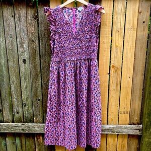 J. Crew Factory Pink and Blue Floral Dress